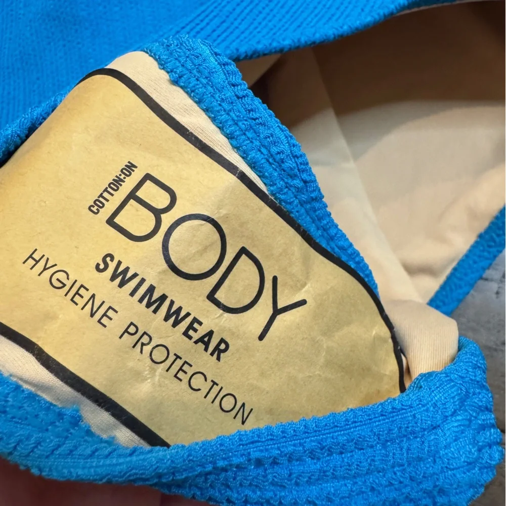 NEW Cotton On Blue One Piece Swimsuit with Scoop‎ Neckline Size XL Ribbed